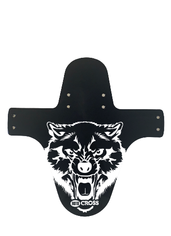 Front Roto Cross Mudguard - Silkscreen Wolf Black