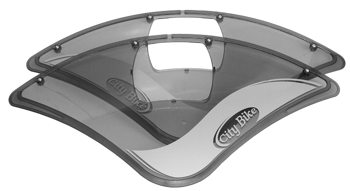 Pare-brise avec 1 trou pour roues 26'/28'' - Polycarbonate fumé